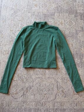 Babaton Forest Green Mock Neck Long Sleeve Top